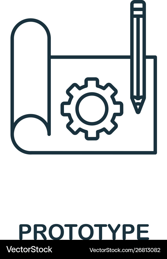 Prototype outline icon thin style design from Prototype outline icon thin style design from vector image