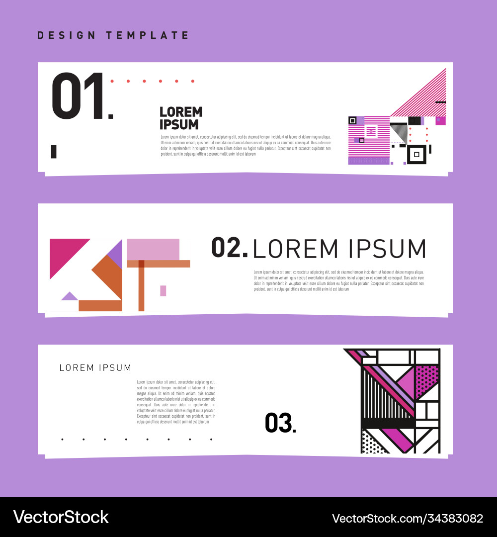 Set abstract banner web design template retro vector image