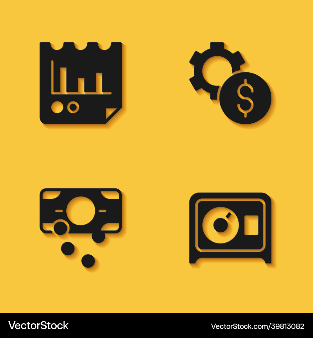 Set document with graph chart safe stacks paper Set document with graph chart safe stacks paper vector image