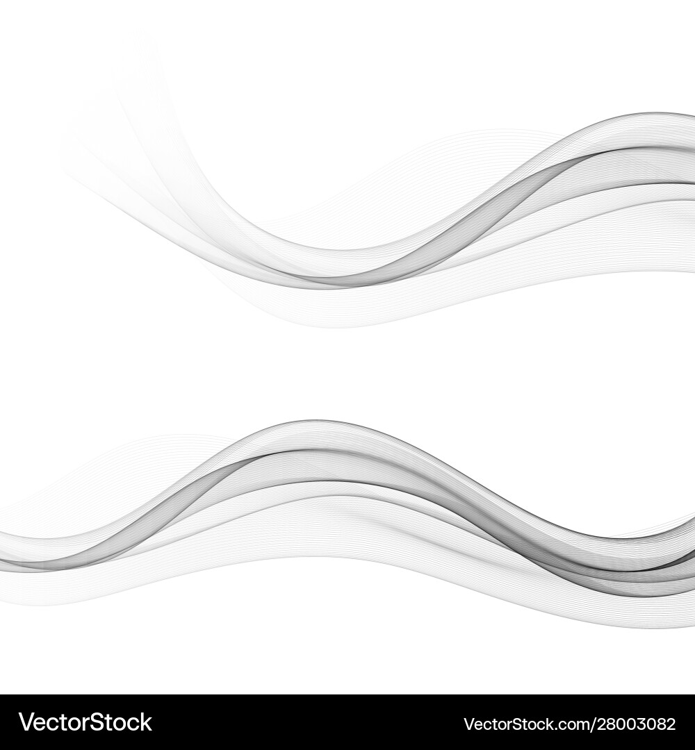 Set stylish abstract gray waves on white Set stylish abstract gray waves on white vector image