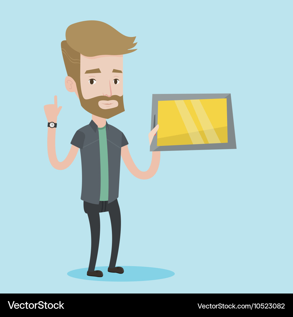 Student using tablet computer Vector Image