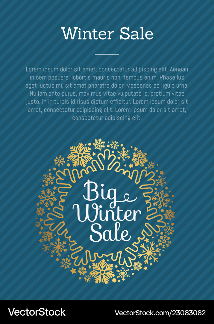 Winter sale poster in frame made of snowflakes Winter sale poster in frame made of snowflakes vector image