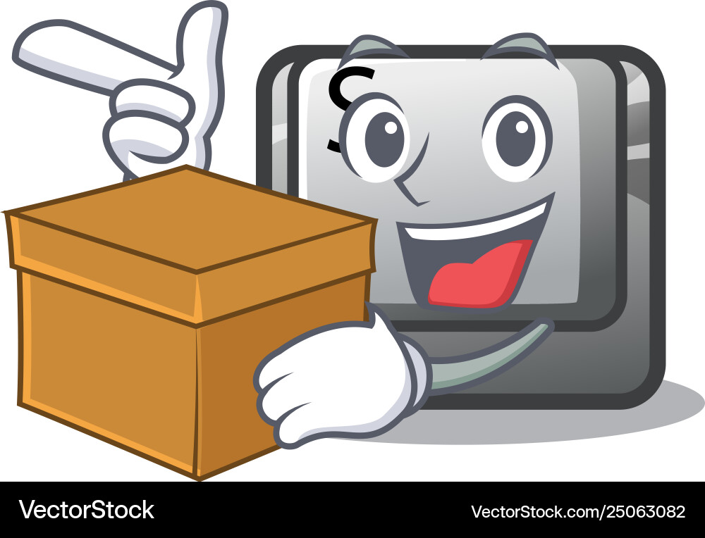 With box button s installed on game character With box button s installed on game character vector image