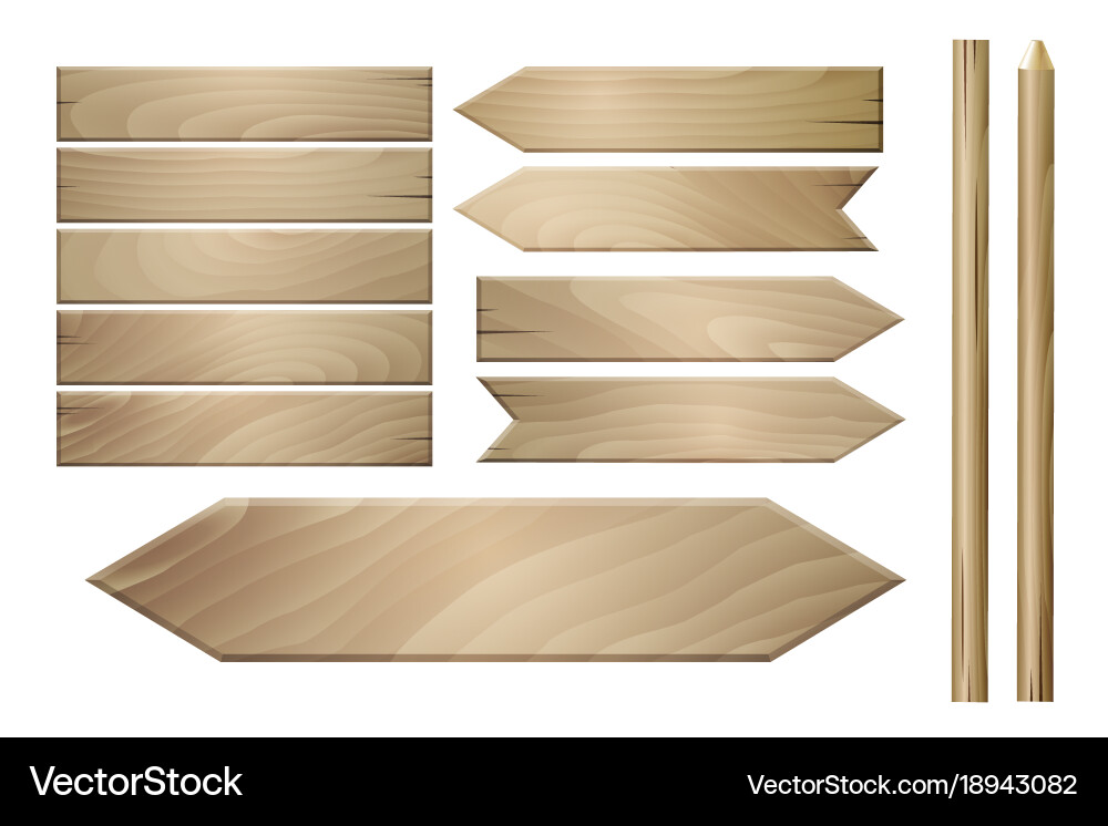 Wooden Planks Collection Vector Image