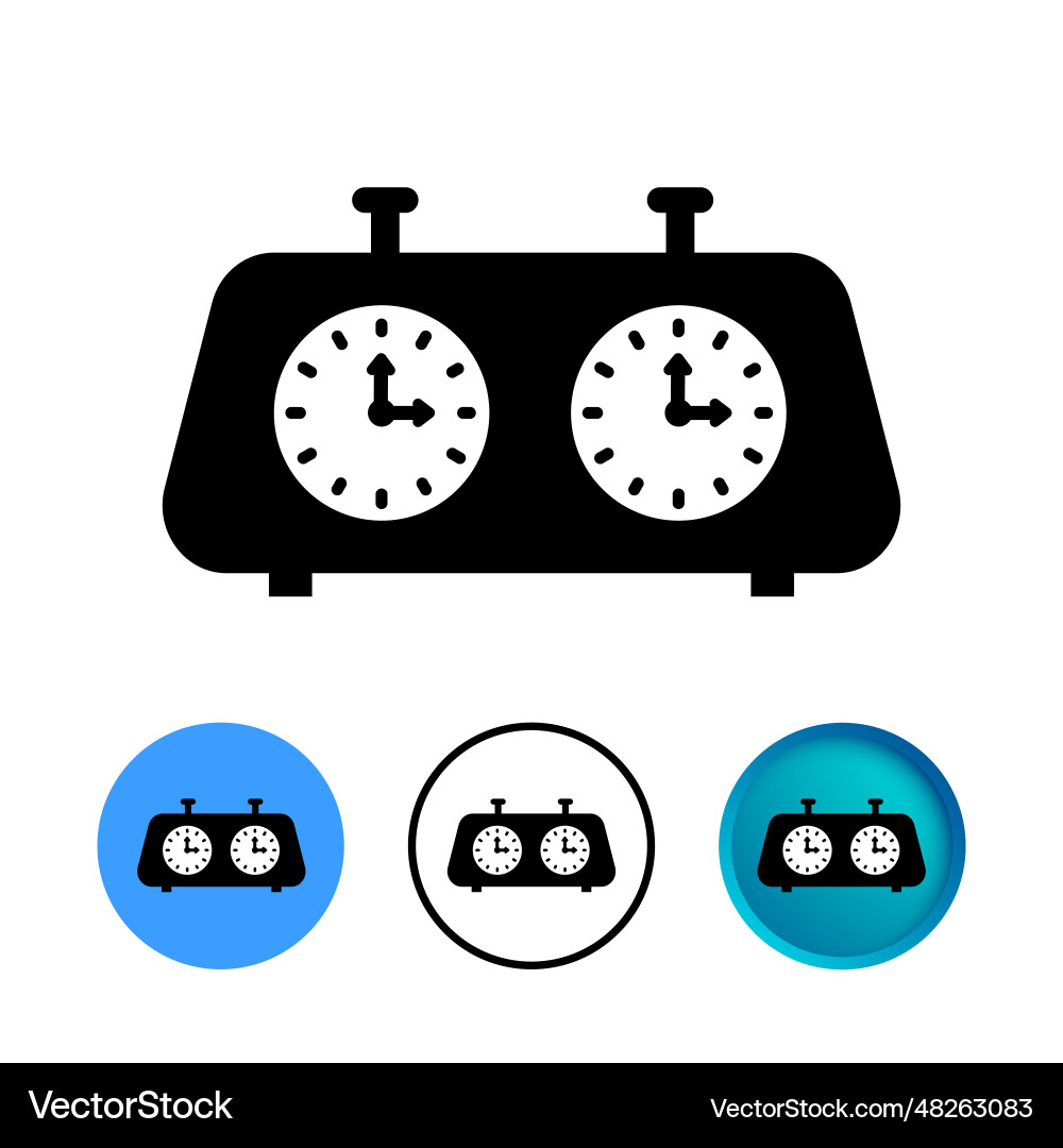 Abstract chess timer icon set Abstract chess timer icon set Vector Image