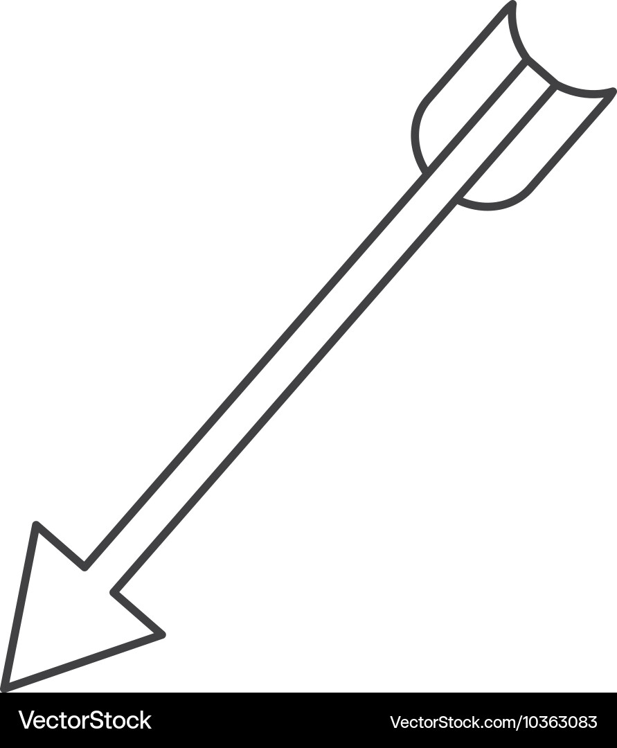 Arrow weapon feather design Vector Image
