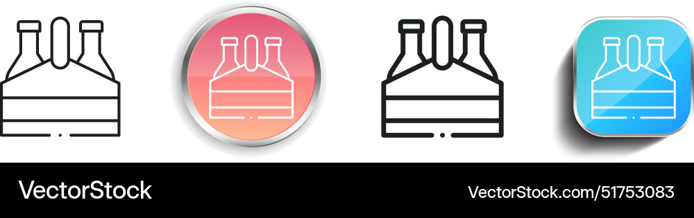 Beer box icon thin linear regular and button Beer box icon thin linear regular and button vector image