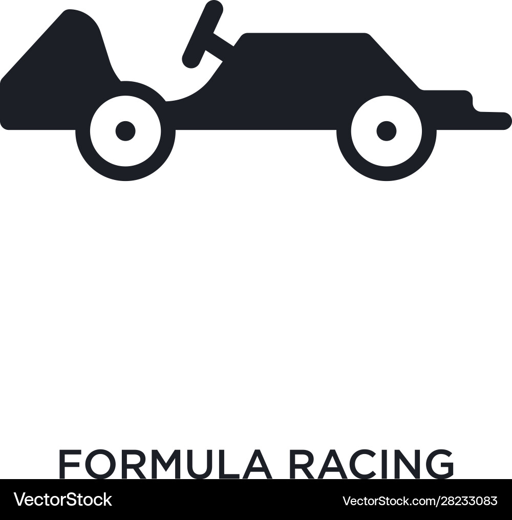 Black formula racing isolated icon simple element Vector Image