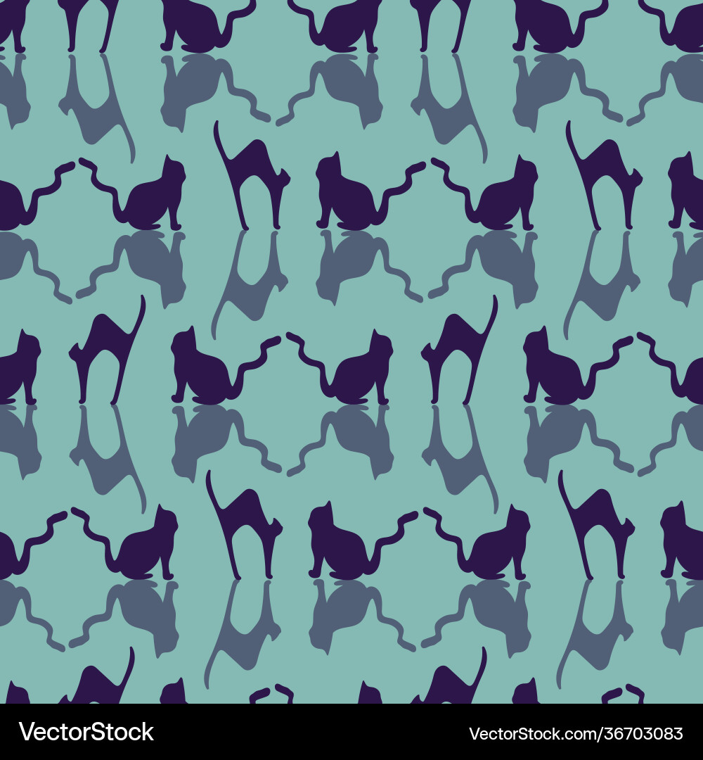 Blue cat seamless pattern background Blue cat seamless pattern background Vector Image