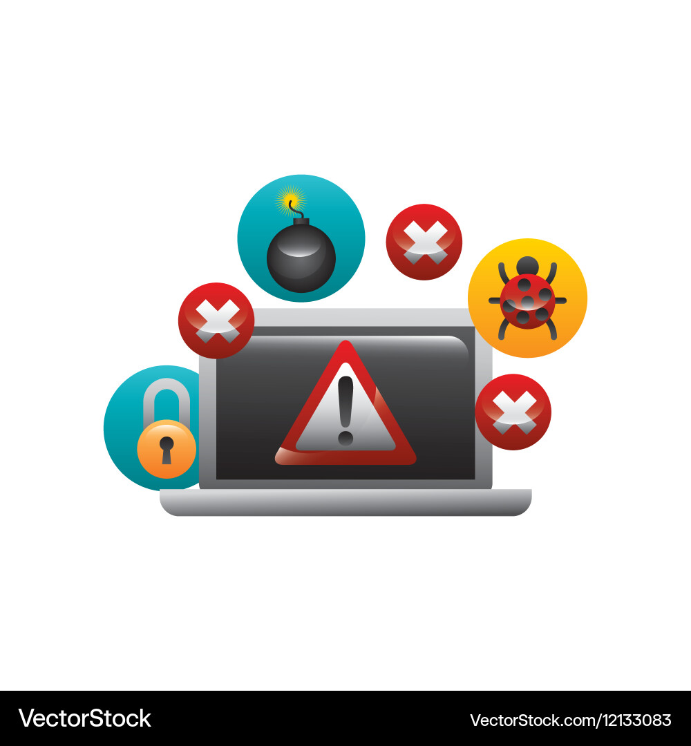 Cyber security design vector image