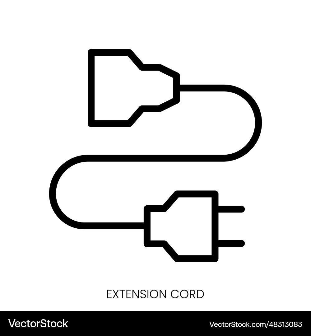 Extension cord icon line art style design Vector Image