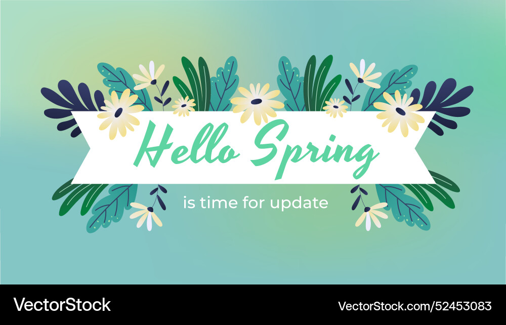 Gradient spring youtube channel art Vector Image