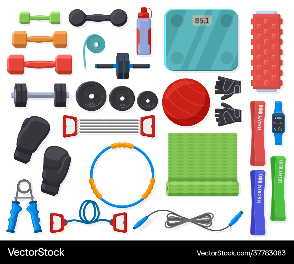 Home fitness equipment sport training accessories Vector Image