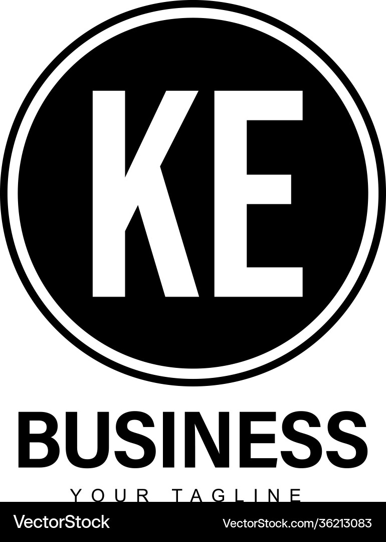 Ke initial a logo design with abstract style Ke initial a logo design with abstract style Vector Image