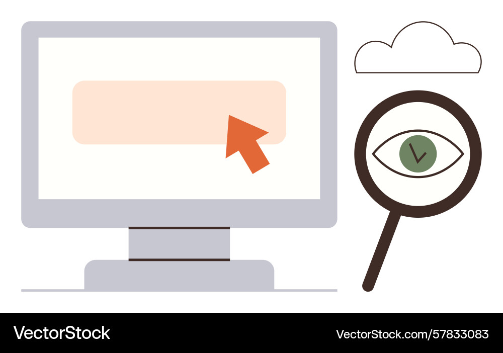 Online monitoring concept with cursor clicking Online monitoring concept with cursor clicking vector image