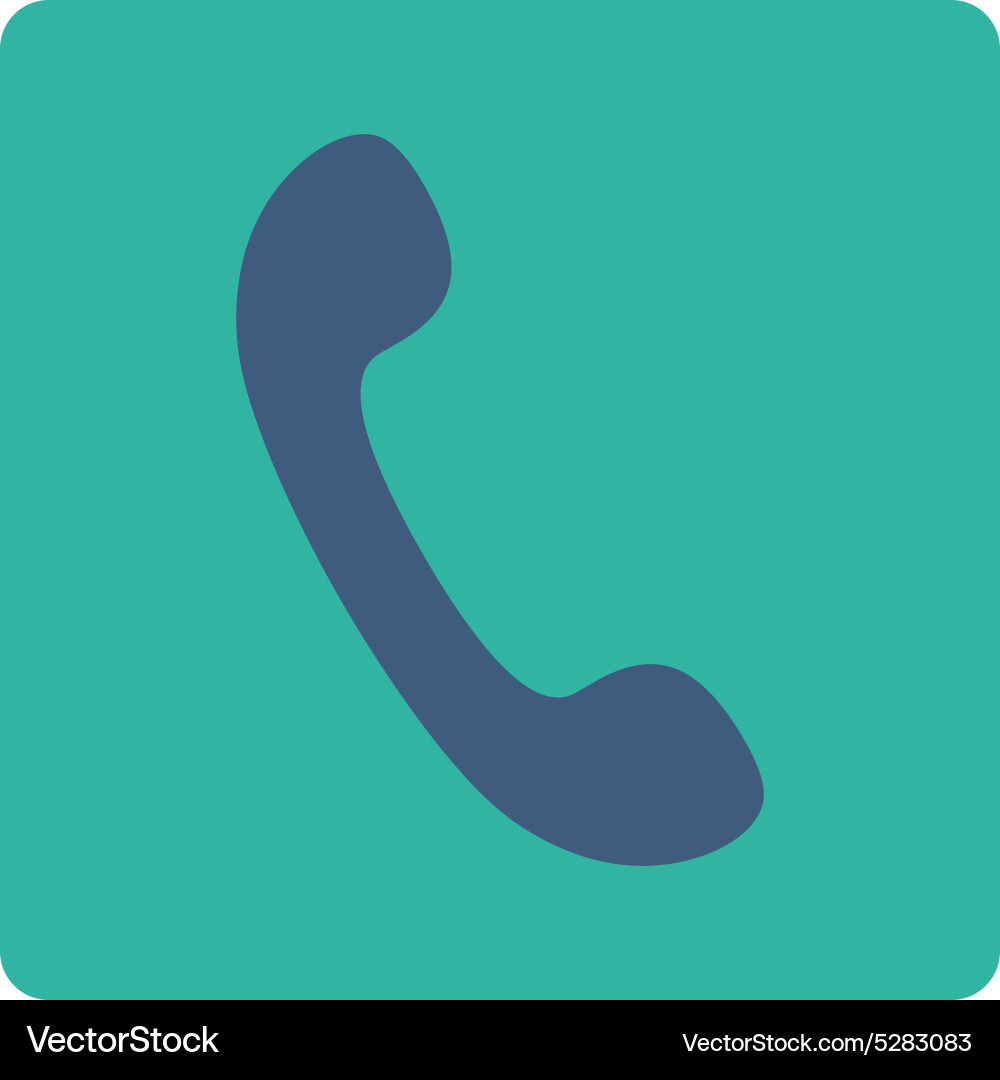 Phone flat cobalt and cyan colors rounded button Vector Image