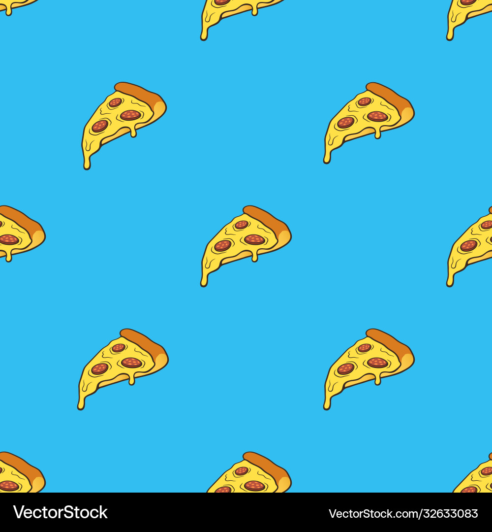 Retro Pizza Slice Pattern Vector Image
