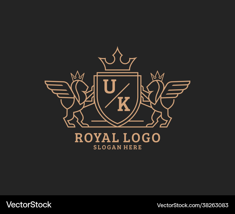 Royal Lion Crest Logo Vector Image