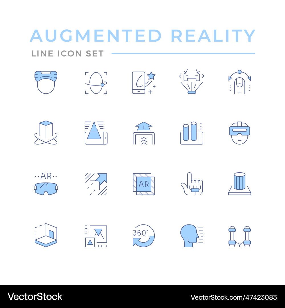 Set color icons of augmented reality Set color icons of augmented reality vector image