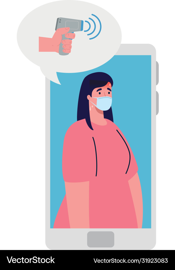 Temperature testing non contact thermometer Temperature testing non contact thermometer Vector Image