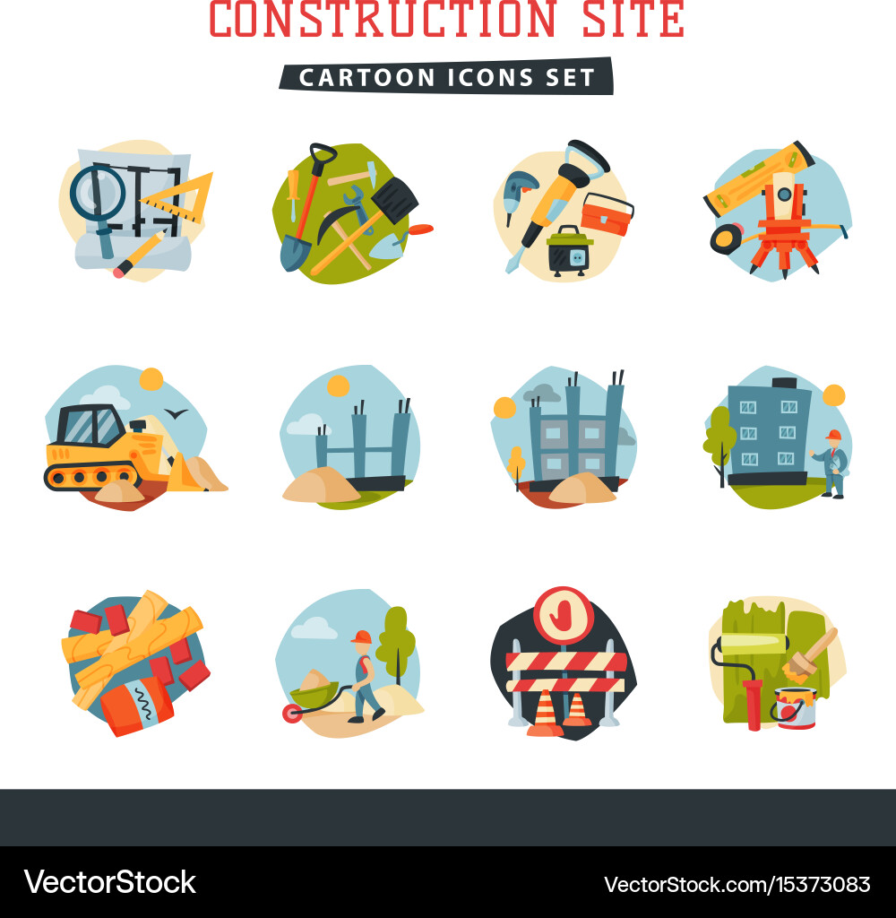 Under construction building developer website vector image