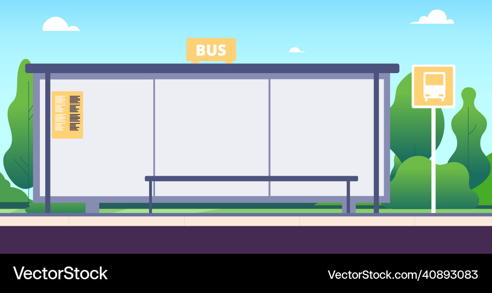 Urban Bus Stop - Empty Platform vector image