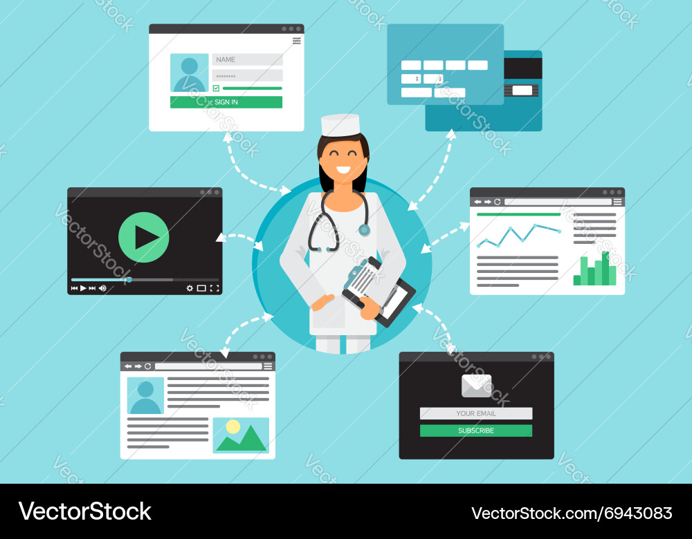 Web virtual socail network vector image