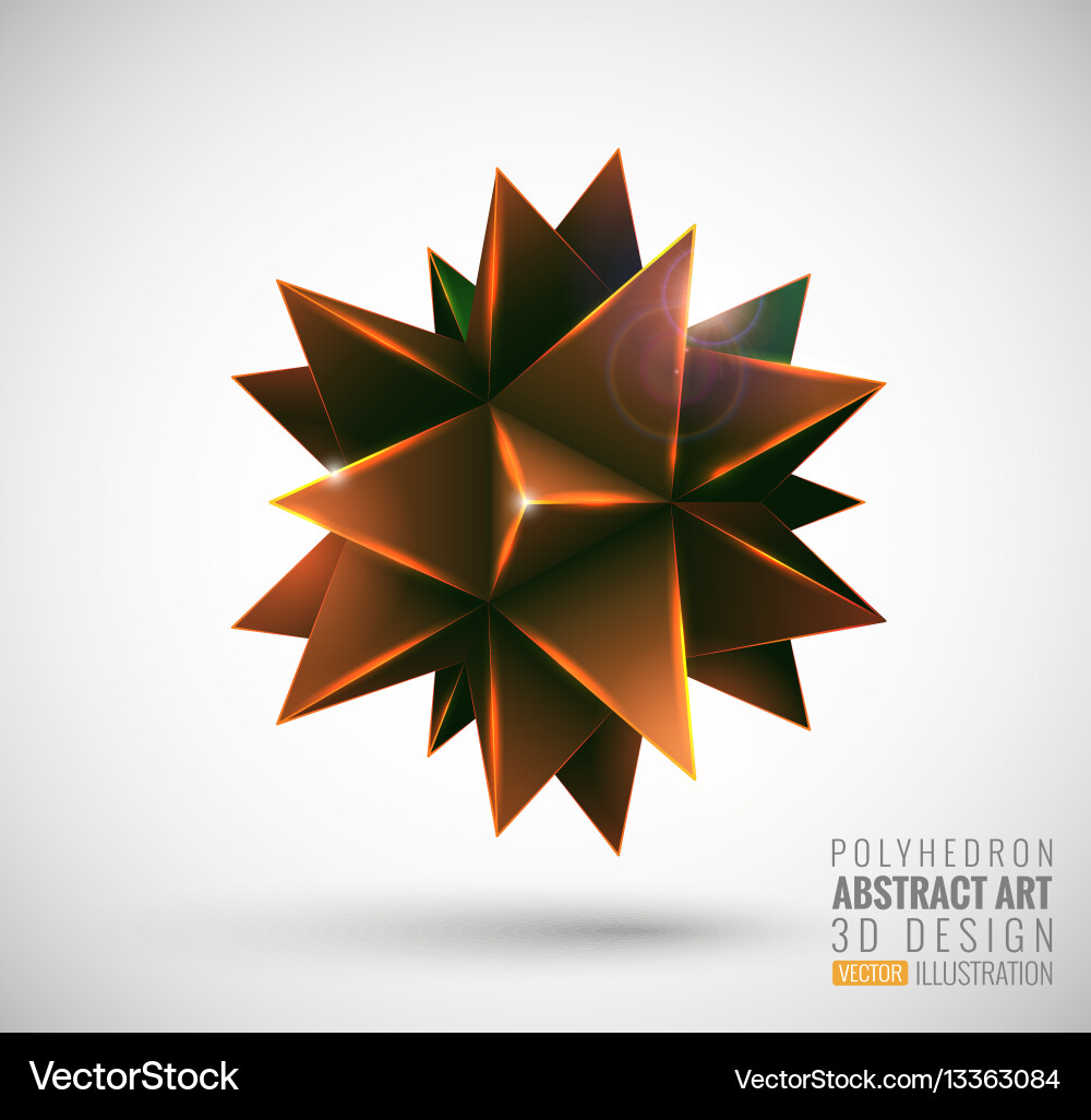 Abstract explosion polyhedron Vector Image