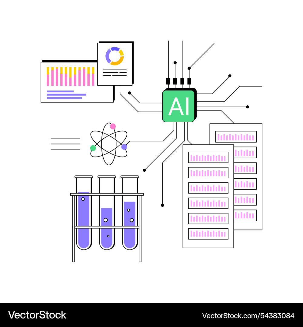 Ai Enabled Cross Disciplinary Collaboration Vector Image