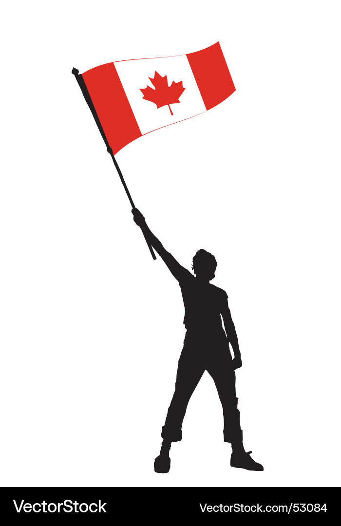 Canada Flag Protest Vector Image