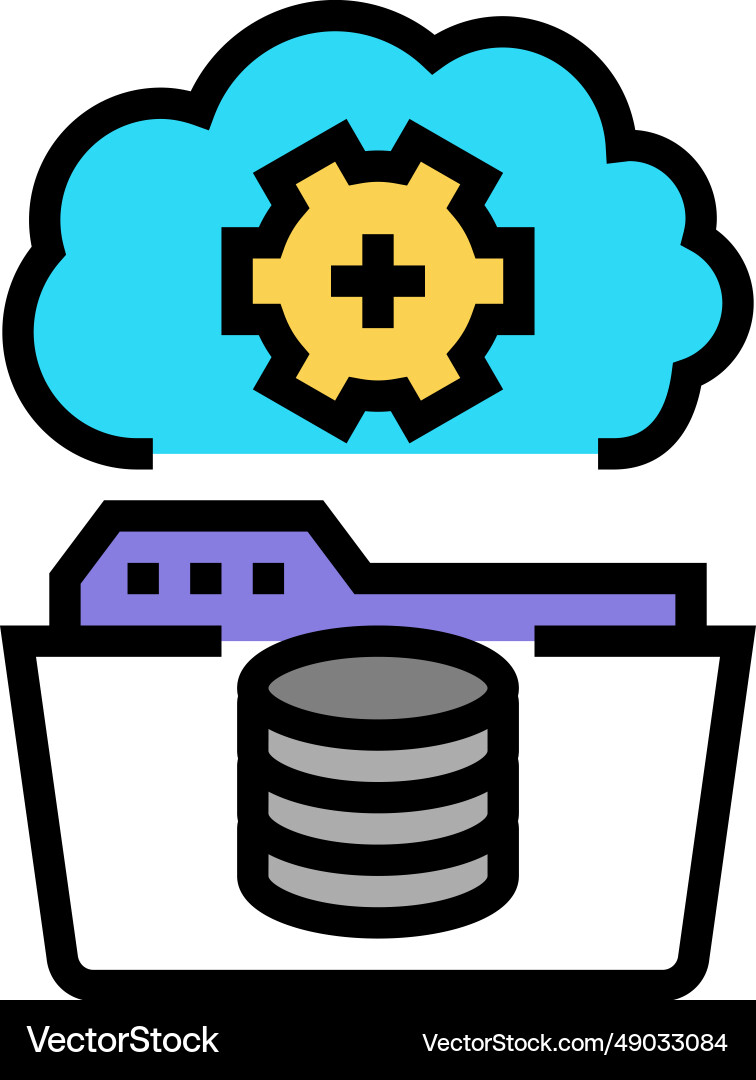 Data archiving database color icon Data archiving database color icon Vector Image