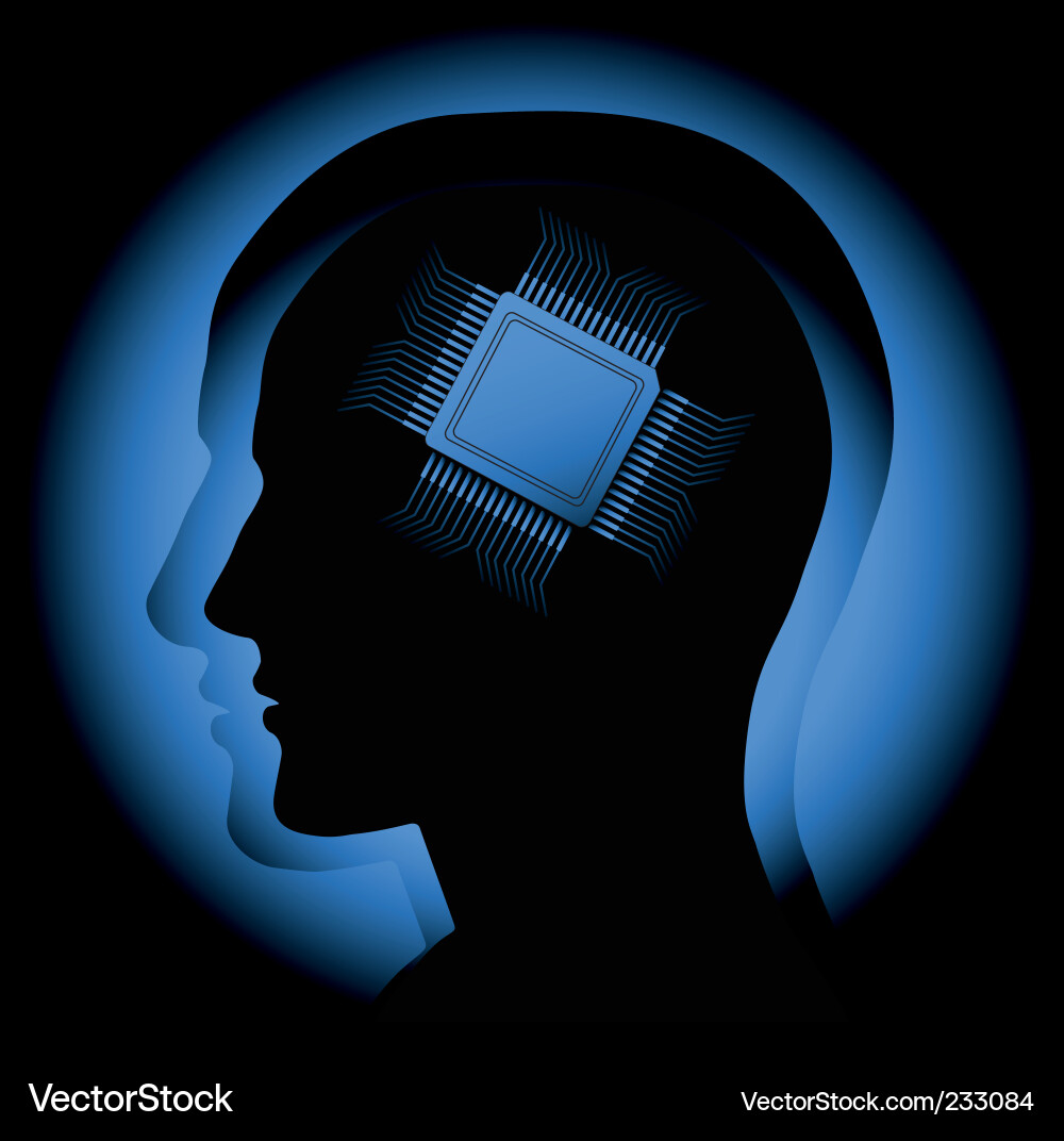 Digital Brain Processor vector image