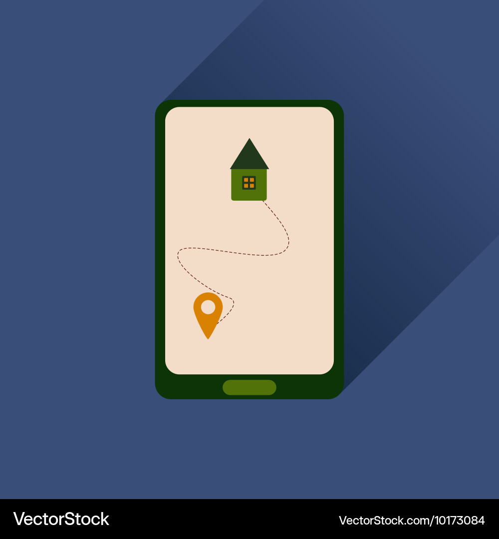 Flat web icon with long shadow mobile navigation vector image