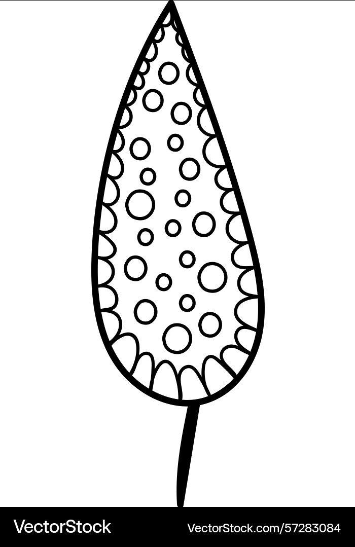 Leaf with circular patterns doodle Vector Image