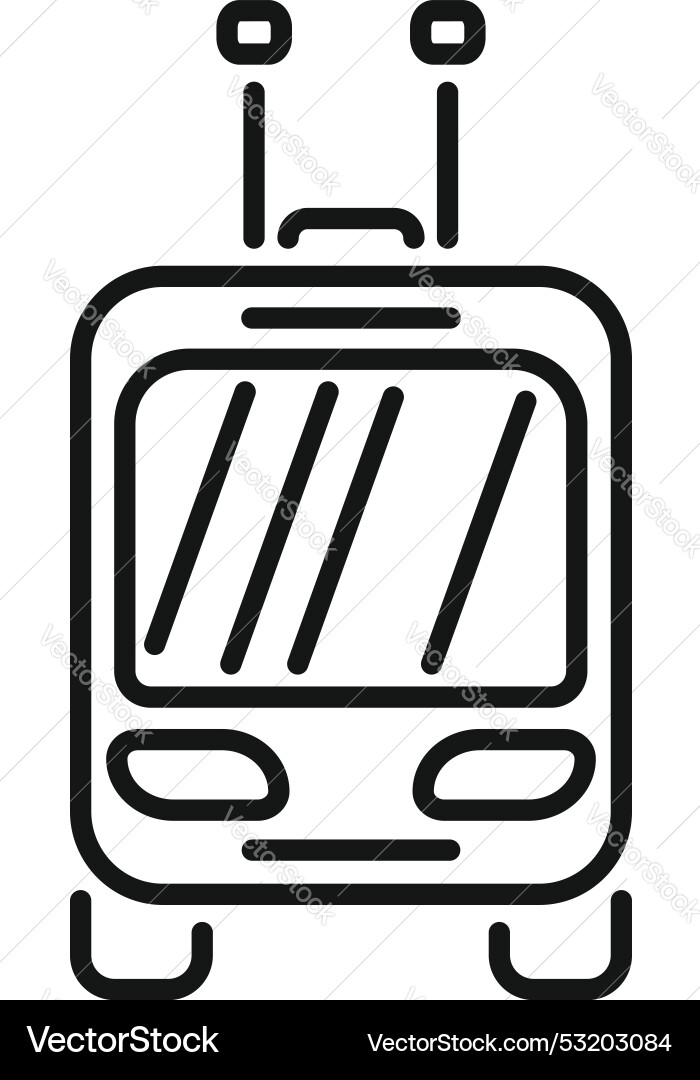 Modern tram front view line icon representing Vector Image