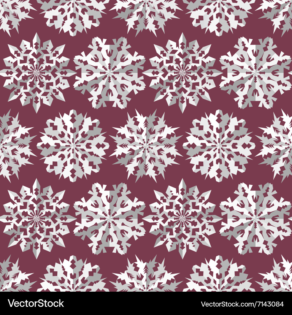 Origami snowflake seamless pattern vector image