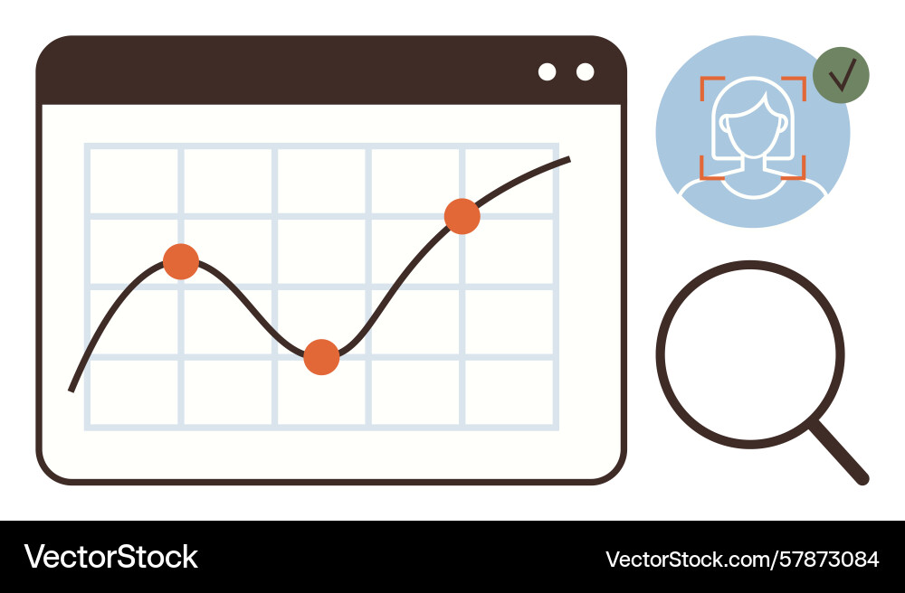 Performance analytics dashboard with facial Performance analytics dashboard with facial vector image