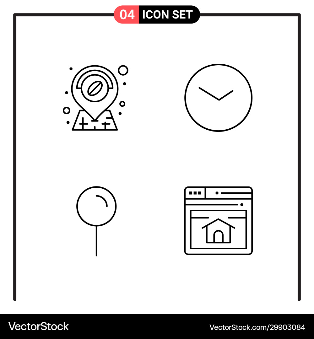 Set 4 line style icons for web and mobile Set 4 line style icons for web and mobile Vector Image
