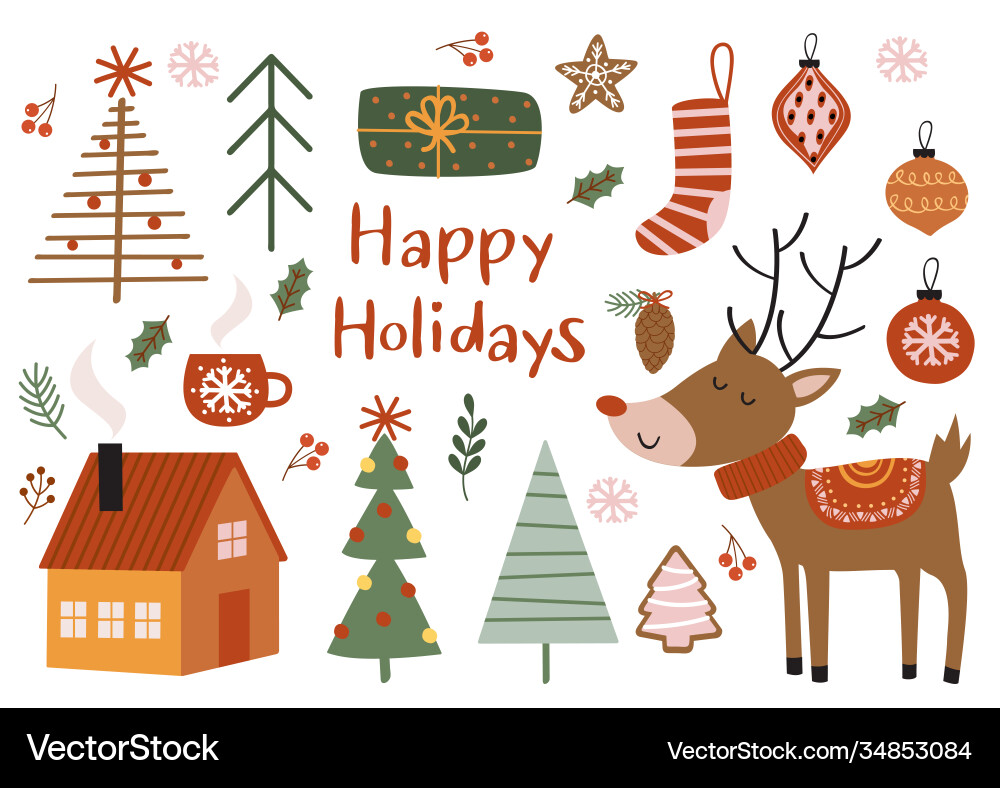 Set isolated bohemian holiday elements Set isolated bohemian holiday elements vector image