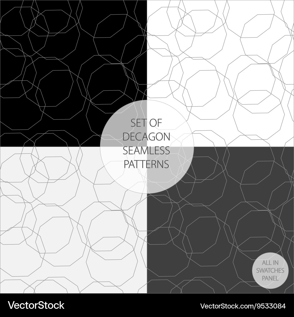 Set of four patterns in monochrome Vector Image