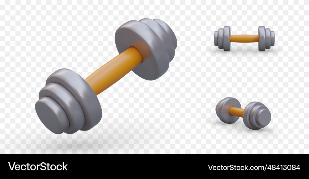 Set of realistic dumbbells view from different Set of realistic dumbbells view from different vector image