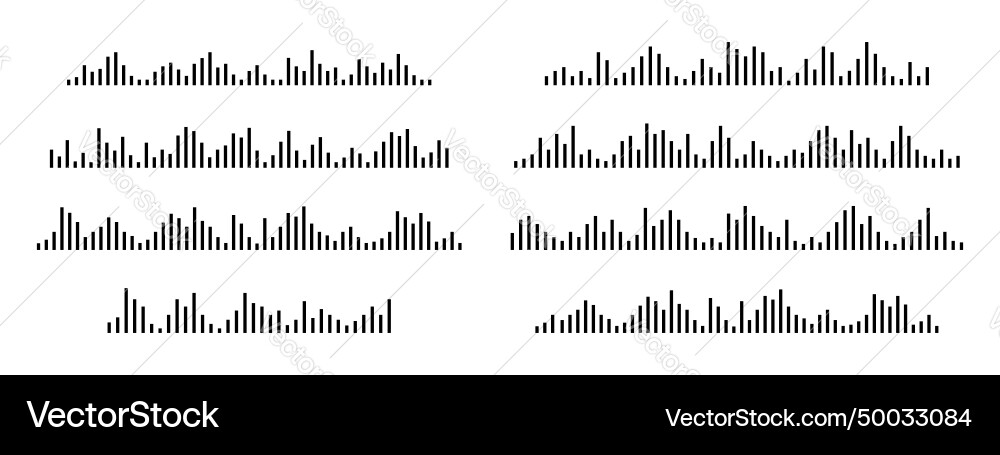 Set of sound wave forms voicemail audio message vector image