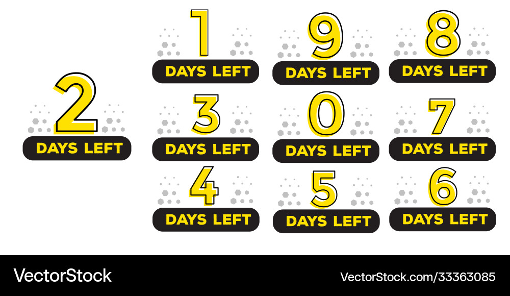Abstract number days left symbol design vector image