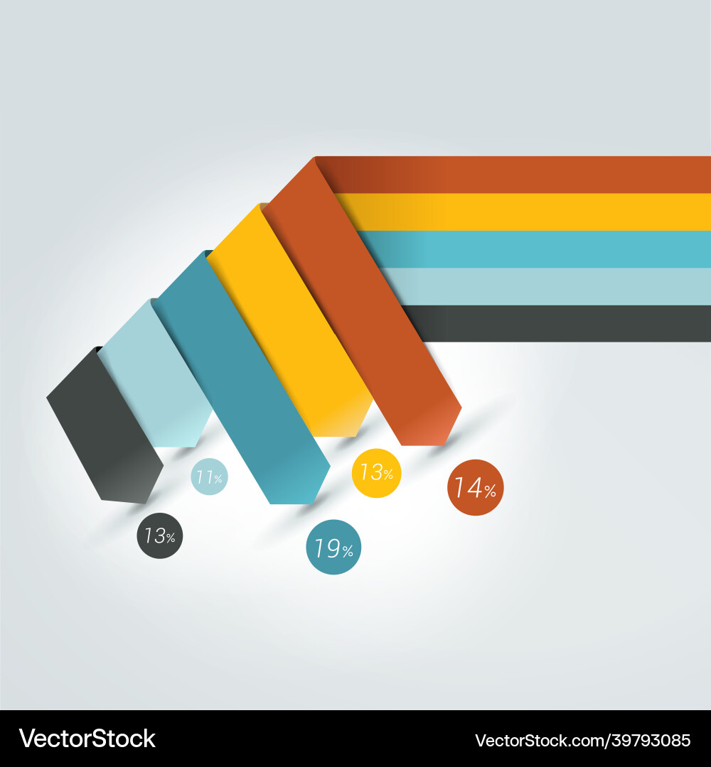 Arrow stripes template color scheme diagram chart Vector Image