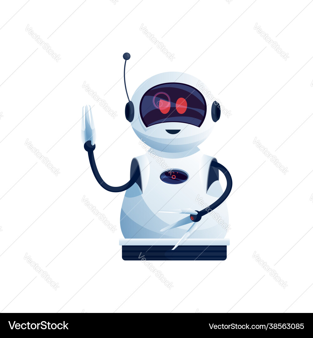 Artificial intelligence robot with antenna on head Artificial intelligence robot with antenna on head vector image