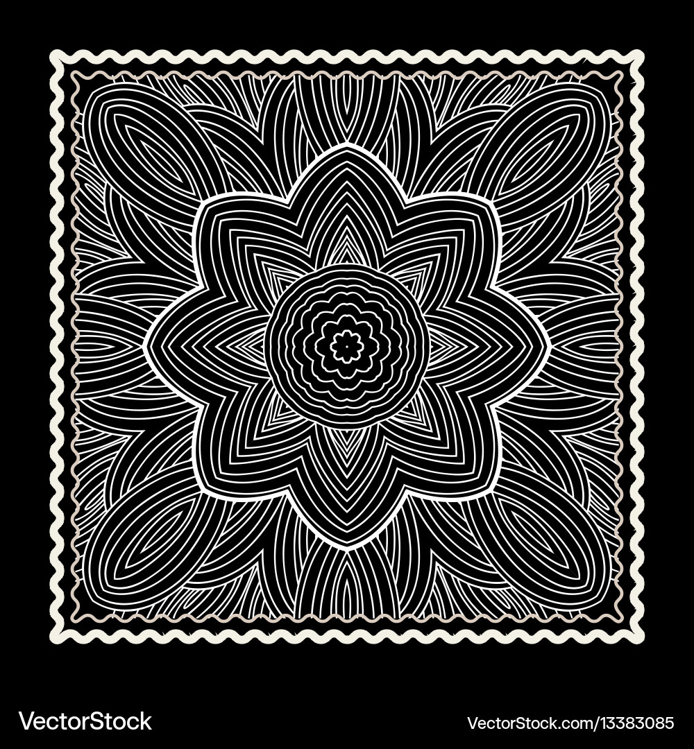 Black bandana print vector image