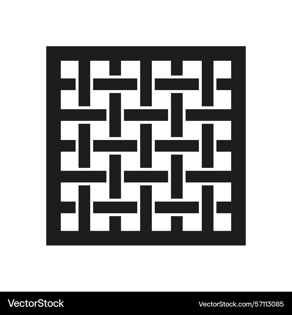 Black maze symbol grid pattern square net icon Black maze symbol grid pattern square net icon vector image