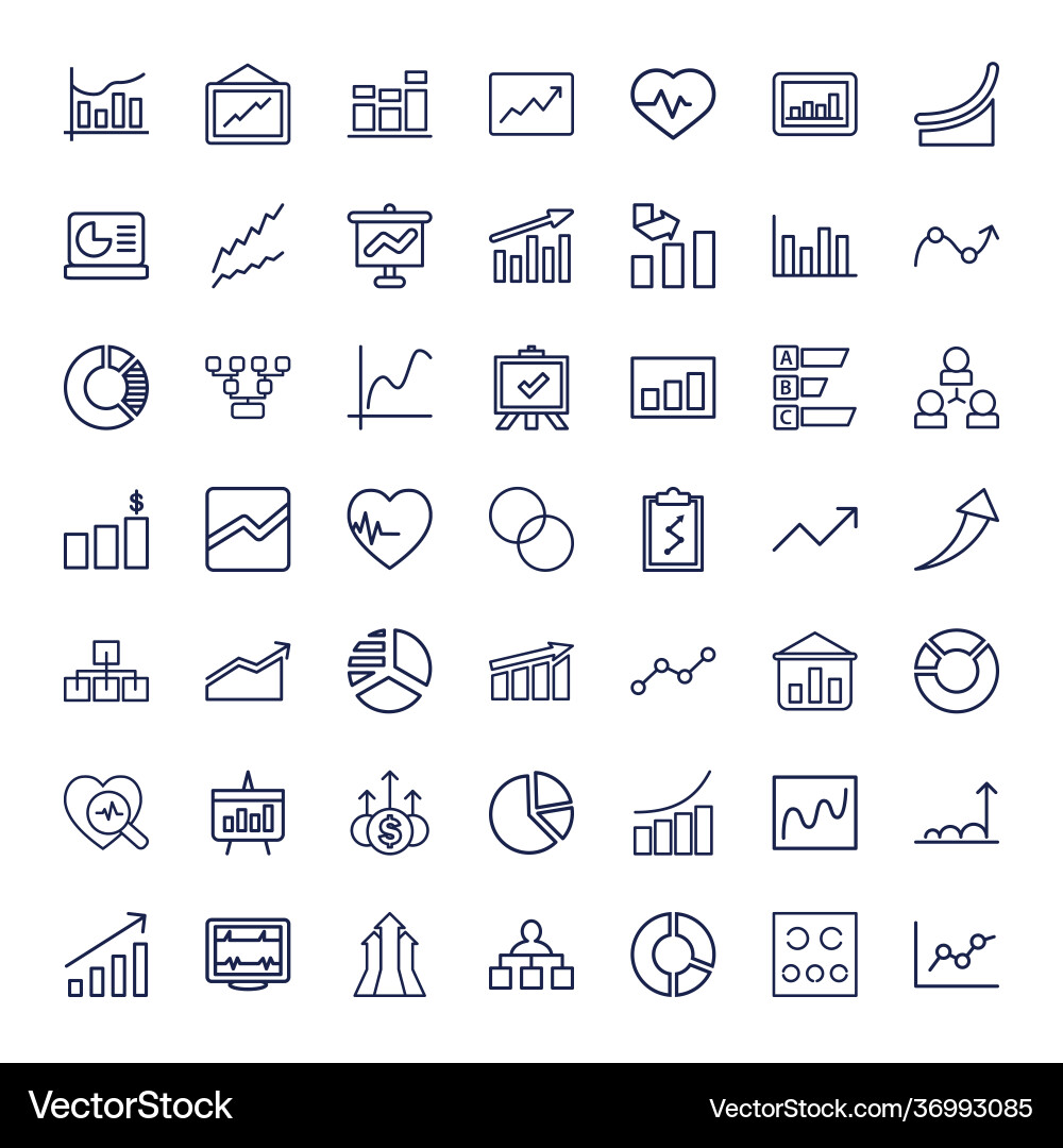 Chart Icons - Data & Statistics vector image
