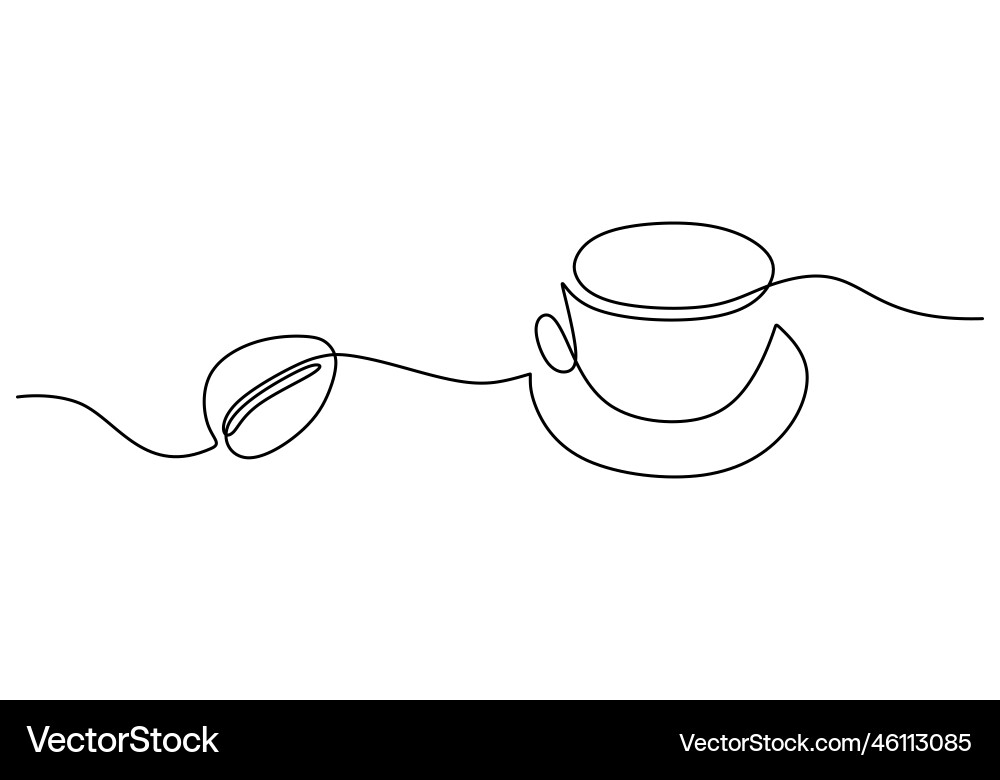 Continuous one single line of coffee bean Continuous one single line of coffee bean vector image