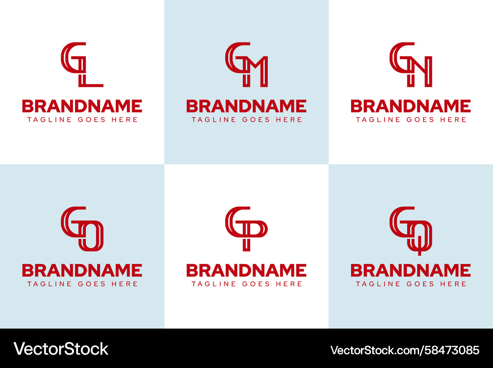 Elegant Initials Monogram Set - GLGMGNGO Vector Image